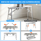 Randaco Arbeitsplattform höhenverstellbar klappbar Stahl Arbeitsbühne mobil 150 kg‑500 kg mit 3/4 Höhen Tragfähigkeit