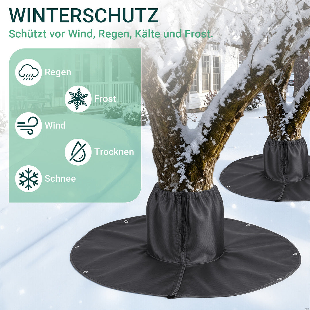 Randaco 2er-Set anthrazitfarbene Wurzelschutzabdeckungen mit Erdankern flexible Bodenmatten für Gartenbäume und Sträucher zur Winterpflege