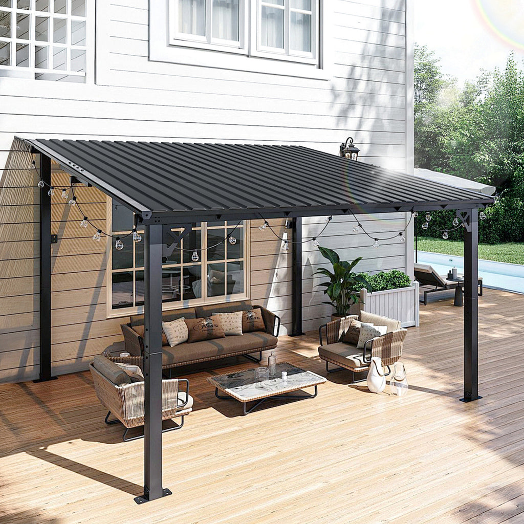 Randaco 24 Stück trapezförmige Wellblechplatten, Dachplatte verzinkt abnehmbar, Grün/Grau