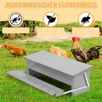 Randaco Futterautomat Hühner 5kg verzinkter Futterspender mit Trittklappe wetterfester Deckel gegen Futterverlust und Wildtiere für Hühnerstall und Geflügel