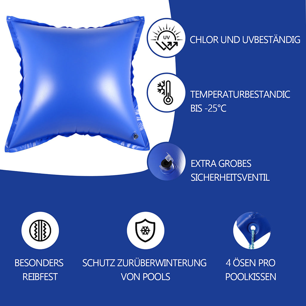 Randaco 2er‑Set Becken Luftkissen 120x120 cm Schwimmbad Luftkissen Winterabdeckung aufblasbares PVC‑Luftkissen