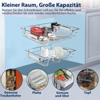 Randaco 2er‑Set ausziehbare Metall‑Einbauschubladen nachrüstbare Teleskop‑Schrankauszüge in 30/40/50/60cm Breite praktische Organisationsschubladen für Küchenschränke und Spülschränke