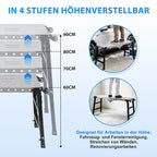 Randaco Arbeitsplattform höhenverstellbar klappbar Stahl Arbeitsbühne mobil 150 kg‑500 kg mit 3/4 Höhen Tragfähigkeit
