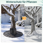 Randaco 2er-Set anthrazitfarbene Wurzelschutzabdeckungen mit Erdankern flexible Bodenmatten für Gartenbäume und Sträucher zur Winterpflege