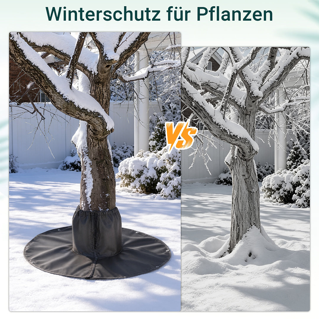 Randaco 2er-Set anthrazitfarbene Wurzelschutzabdeckungen mit Erdankern flexible Bodenmatten für Gartenbäume und Sträucher zur Winterpflege
