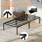 Randaco Metallbettrahmen stabil 90×200cm/140×200 cm Platzsparender Bettrahmen Einzelbettrahmen bis 200 kg Doppelbettrahmen bis 300 kg