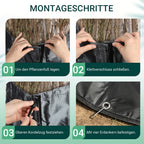 Randaco 2er-Set anthrazitfarbene Wurzelschutzabdeckungen mit Erdankern flexible Bodenmatten für Gartenbäume und Sträucher zur Winterpflege