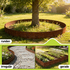 Randaco 5m Rasenkante 15 cm hoch Beeteinfassung aus Metall 0.3 mm Stahl mit umgelegten Kanten inkl. Verbinder und Handschuhe Beetumrandung