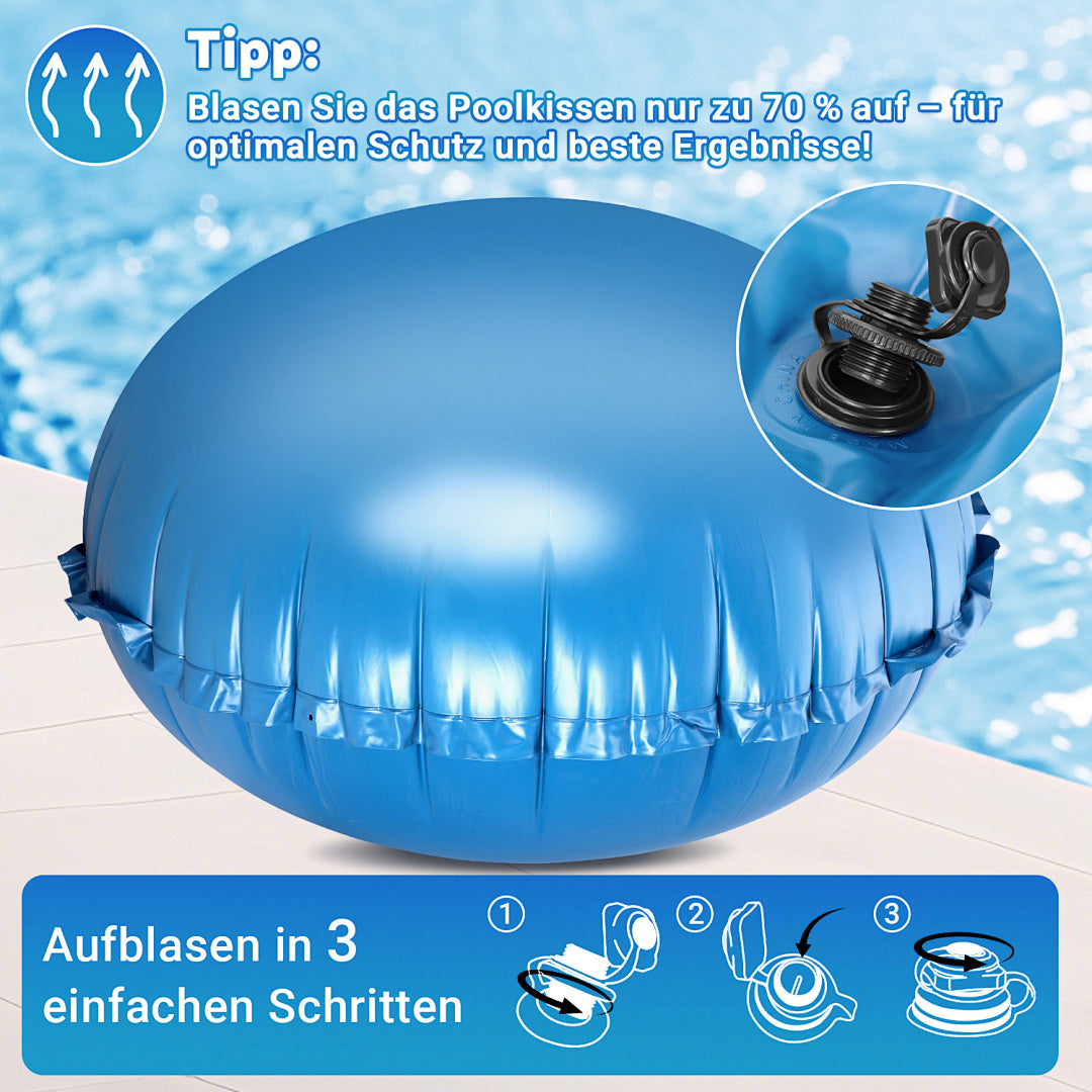 Randaco Poolkissen mit Reparaturset 2 m / 3 m Rundes Pool Luftkissen Winterabdeckung Pool Winterschutz Zubehör oberirdisch Gartenschwimmbecken Winterkissen