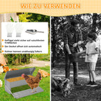 Randaco Futterautomat Hühner 5kg verzinkter Futterspender mit Trittklappe wetterfester Deckel gegen Futterverlust und Wildtiere für Hühnerstall und Geflügel