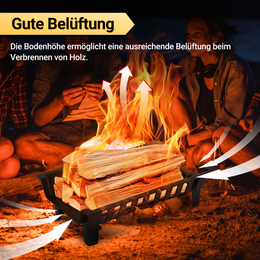 Randaco Feuerrost für Innen‑ und Außenbereich Metall‑Brennholzrost mit 50 kg Tragfähigkeit für Kamine
