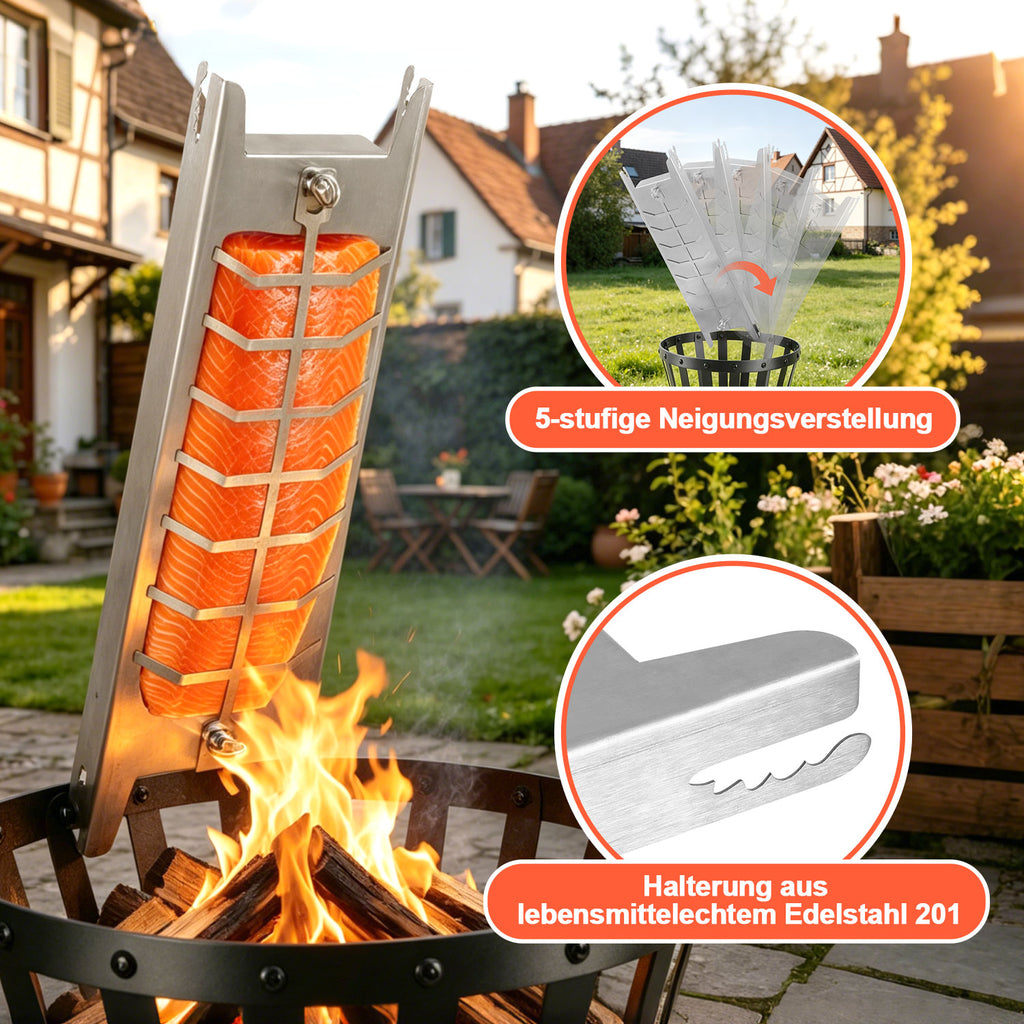 Randaco Flammlachsbrett Edelstahlplatte