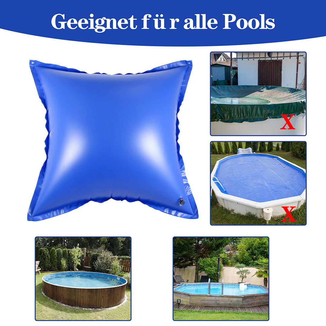 Randaco 2er‑Set Becken Luftkissen 120x120 cm Schwimmbad Luftkissen Winterabdeckung aufblasbares PVC‑Luftkissen