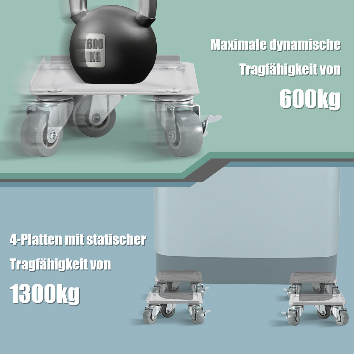 Randaco Möbelroller Transportroller Set mit Lastenheber Max 600KG