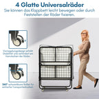 Randaco Klappbett 90x200cm Gästebett Klappbarer mit 13cm Matratze und Rollen bis 200 kg