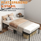 Randaco Metallbettrahmen stabil 90×200cm/140×200 cm Platzsparender Bettrahmen Einzelbettrahmen bis 200 kg Doppelbettrahmen bis 300 kg