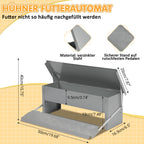 Randaco Futterautomat Hühner 5kg verzinkter Futterspender mit Trittklappe wetterfester Deckel gegen Futterverlust und Wildtiere für Hühnerstall und Geflügel