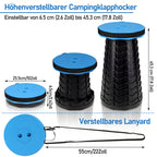 Randaco Faltbarer Teleskophocker tragbarer Camping‑Hocker Tragfähigkeit 150kg