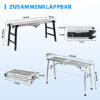 Randaco Arbeitsplattform höhenverstellbar klappbar Stahl Arbeitsbühne mobil 150 kg‑500 kg mit 3/4 Höhen Tragfähigkeit