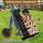 Randaco 42x35x112cm Kaminholzwagen mit Rollen bis 60 kg