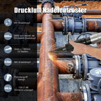 Randaco Druckluft-Nadelentroster mit Ersatzdüse – 19 x 3 mm Nadeln, 3000 U/min, Rost- & Farbentferner